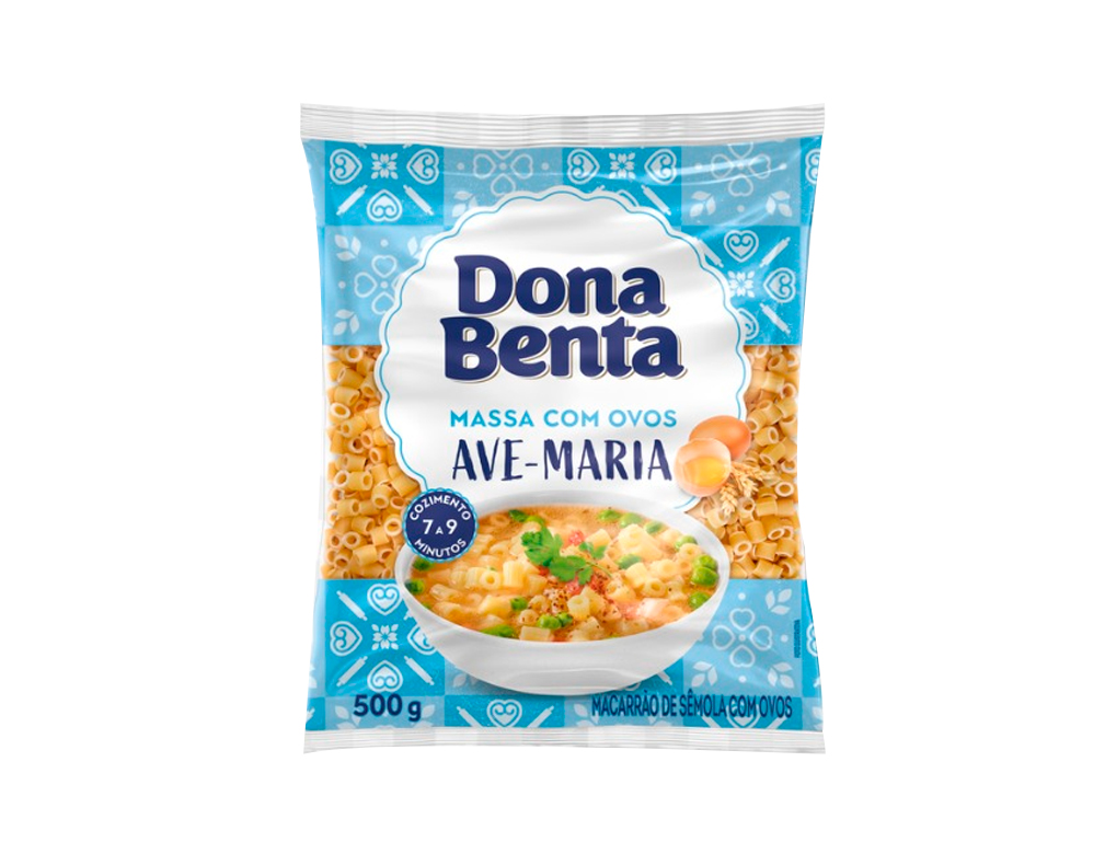 MACARRÃO AVE MARIA COM OVOS DONA BENTA 500 G (FDO 24 PCT)